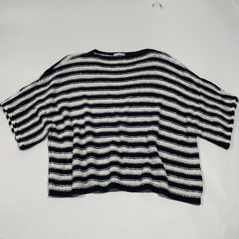 by Anthropologie Sz M/L Evie Poncho Striped Sweater - Picture 5 of 10